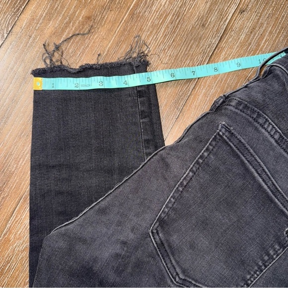 Madewell 9" High Rise Skinny Jeans in Black Raw Hem Distressed Boho - Picture 5 of 14